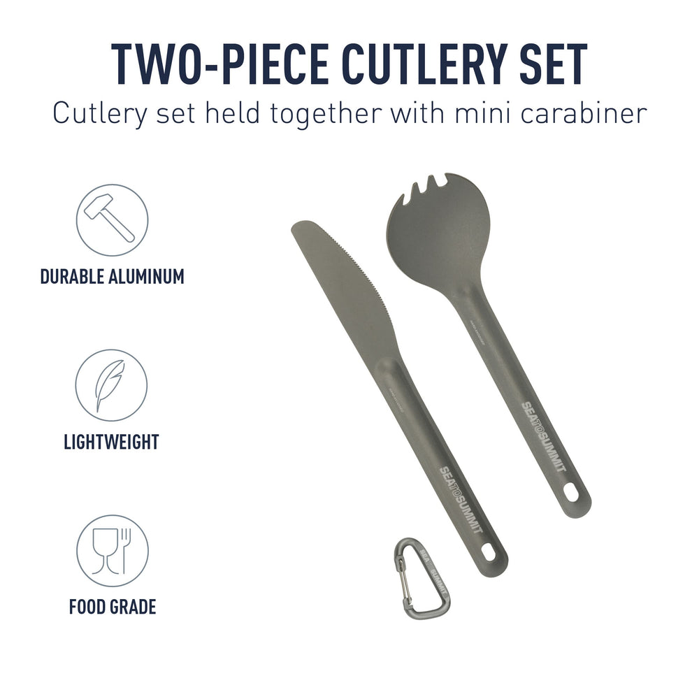 Serrated knife detail for quick camp food prep.