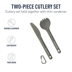 Serrated knife detail for quick camp food prep.
