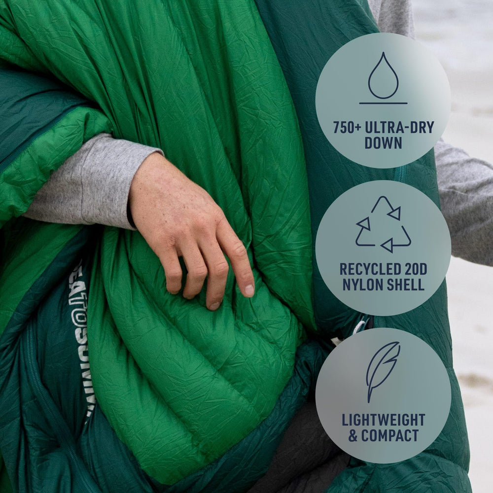 Sea to Summit Ascent Down Bag 20D shell with non-PFC DWR protection