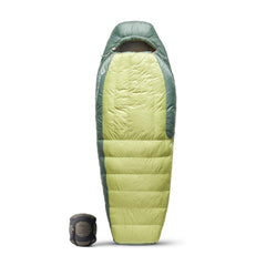 Sea to Summit Ascent women's sleeping bag with hood cinch for cold-weather warmth.