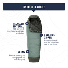 Sea to Summit Boab sleeping bag side-zip demonstrates adjustable ventilation
