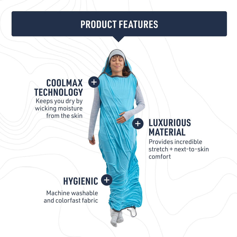 Sea to Summit Breeze liner folded for compact packing and travel