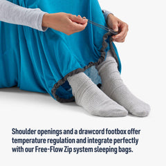 Sea to Summit Breeze liner pillow sleeve closeup with built-in pillow pocket