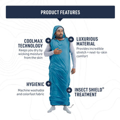 Sea to Summit Breeze liner rectangular shape closeup for unrestricted movement