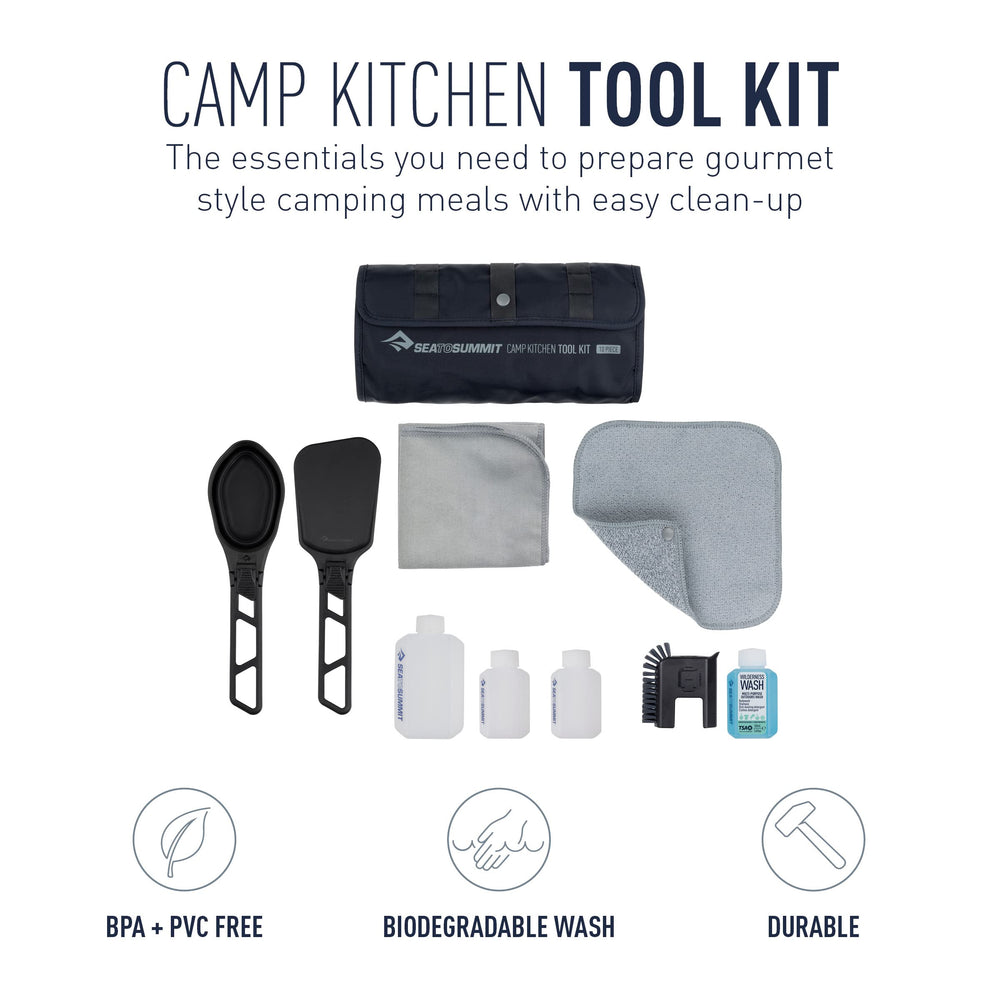 Sea to Summit folding spoon in kit for versatile camp cooking