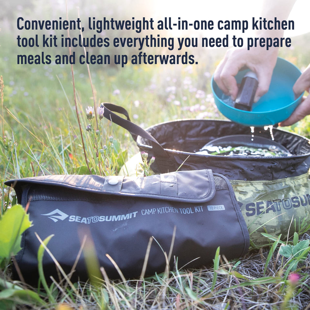 Sea to Summit pot scrubber in kit for quick camp cleanup