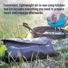 Sea to Summit pot scrubber in kit for quick camp cleanup