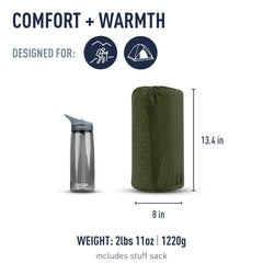 Sea to Summit Camp Plus in-use night scene showing ample space for comfort during camping.