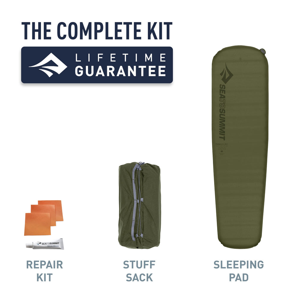 Sea to Summit Camp Plus packed size image demonstrating compact carry for travel.