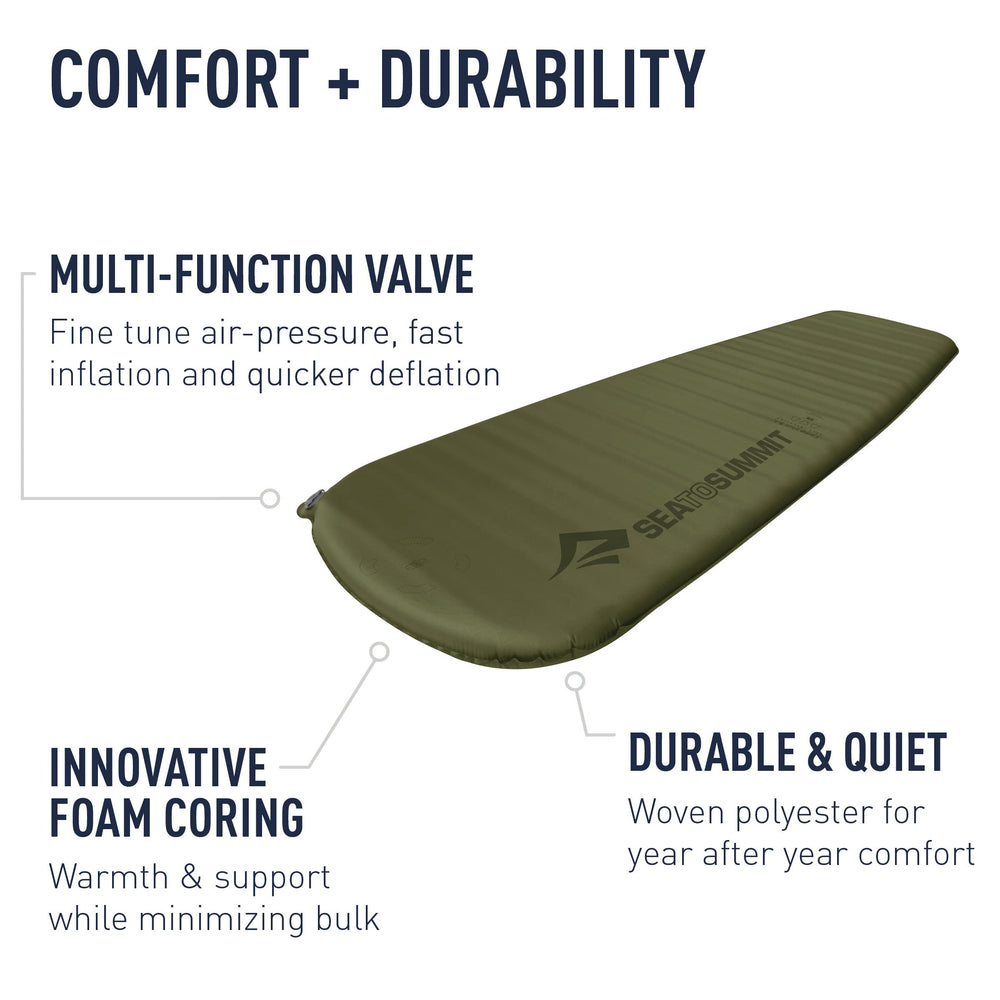 Sea to Summit Camp Plus rectangle regular dimensions for spacious camping sleep surface.