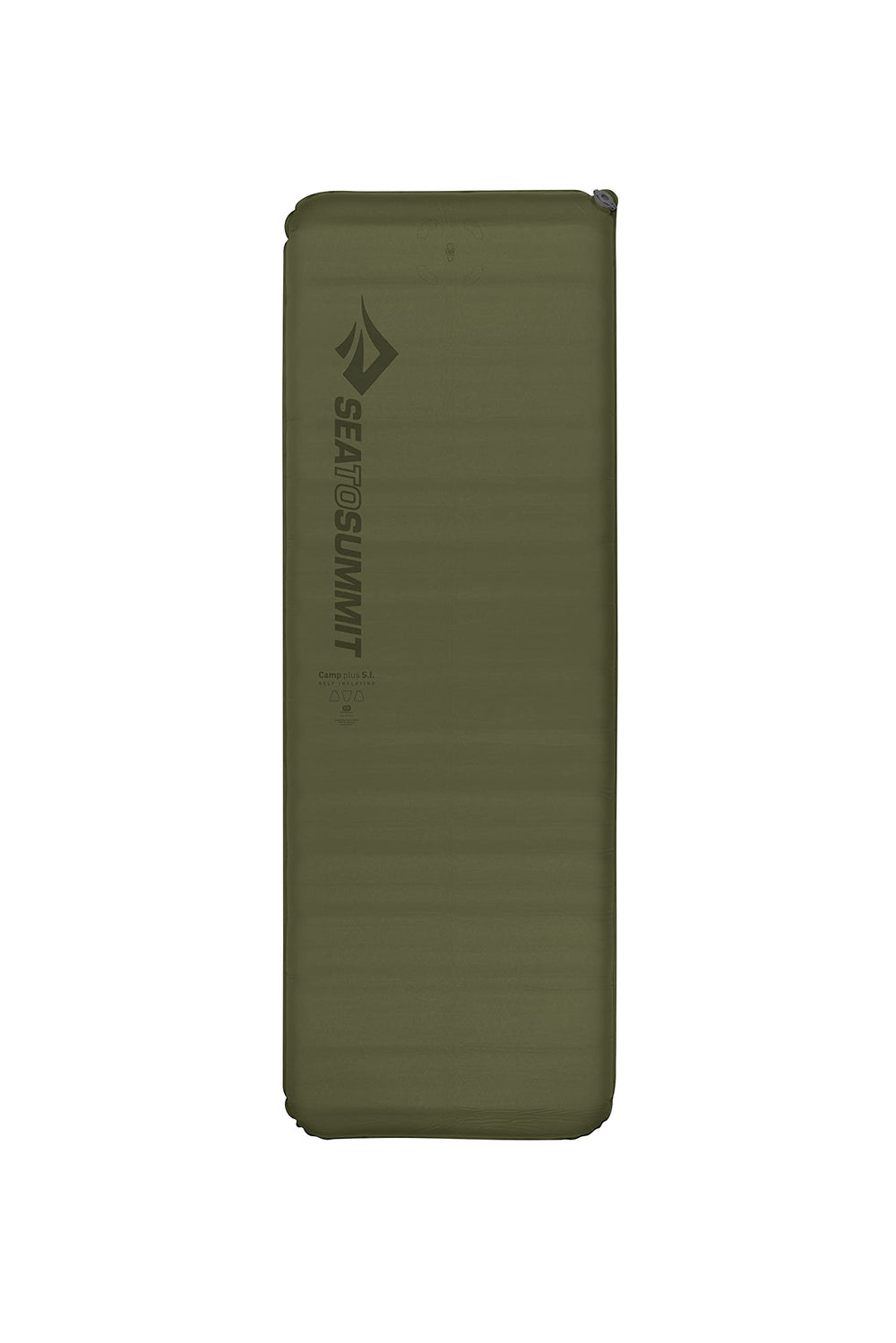 Sea to Summit Camp Plus sleeping mat top view highlighting plush 3-inch foam for chilly nights.