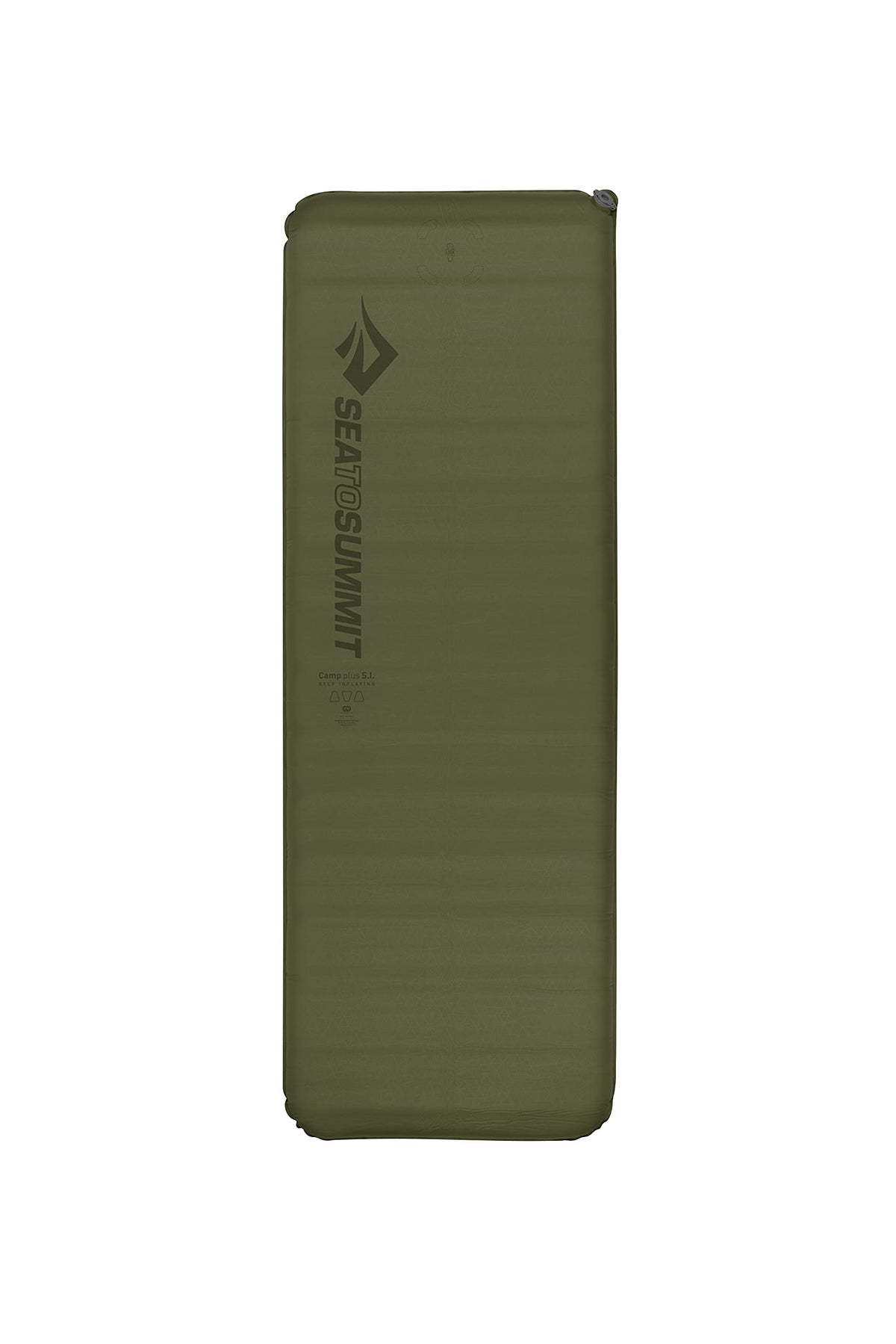 Sea to Summit Camp Plus sleeping mat top view highlighting plush 3-inch foam for chilly nights.