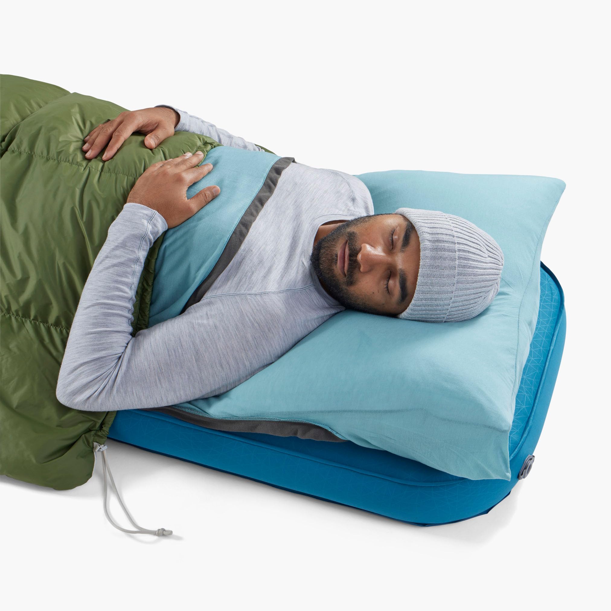 Sea to Summit Comfort Blend liner in camp setup, ideal for travel hygiene