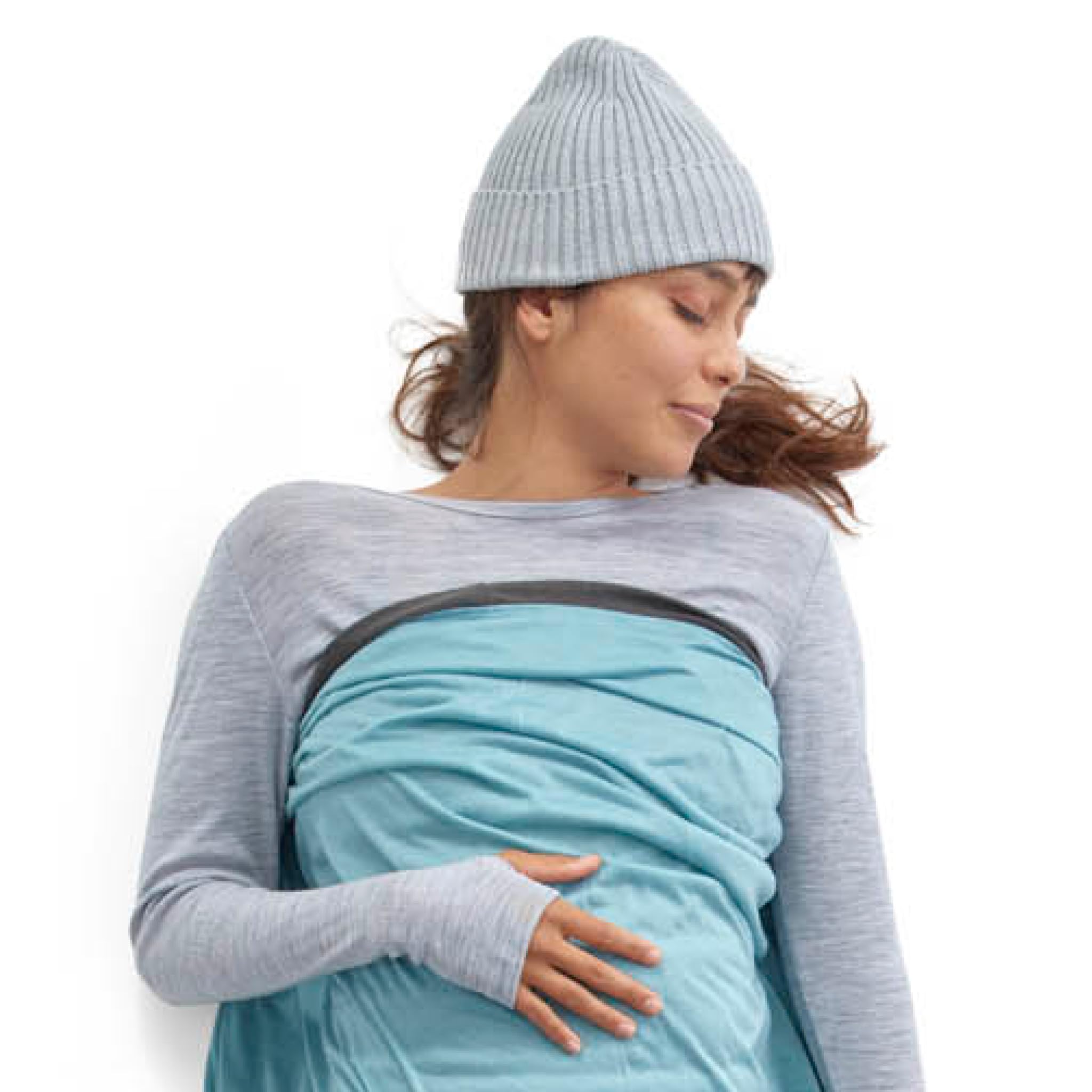 Sea to Summit Comfort Blend liner fabric close-up shows soft, moisture-wicking texture.