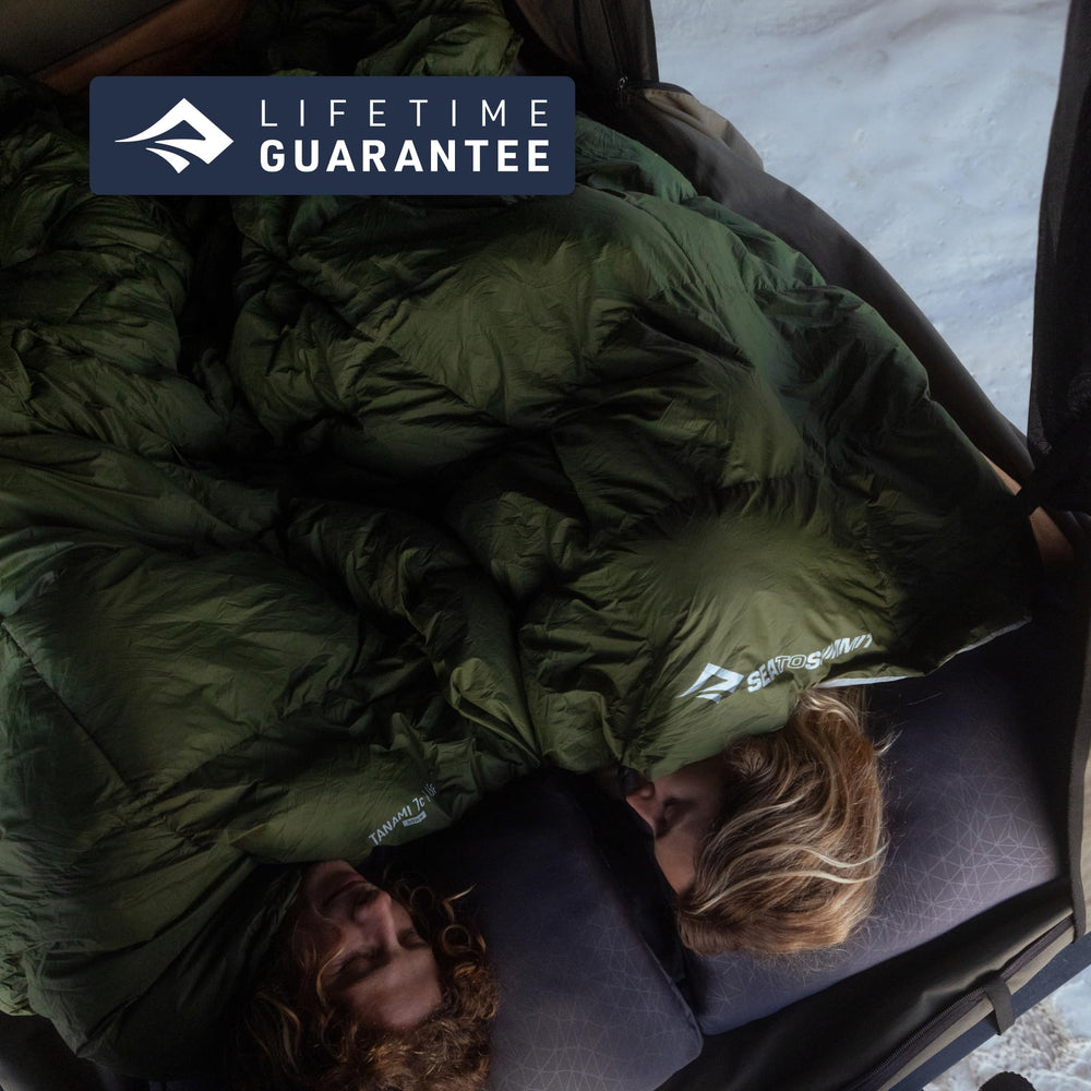 Sea to Summit Comfort Blend liner lifetime guarantee badge for lasting use.
