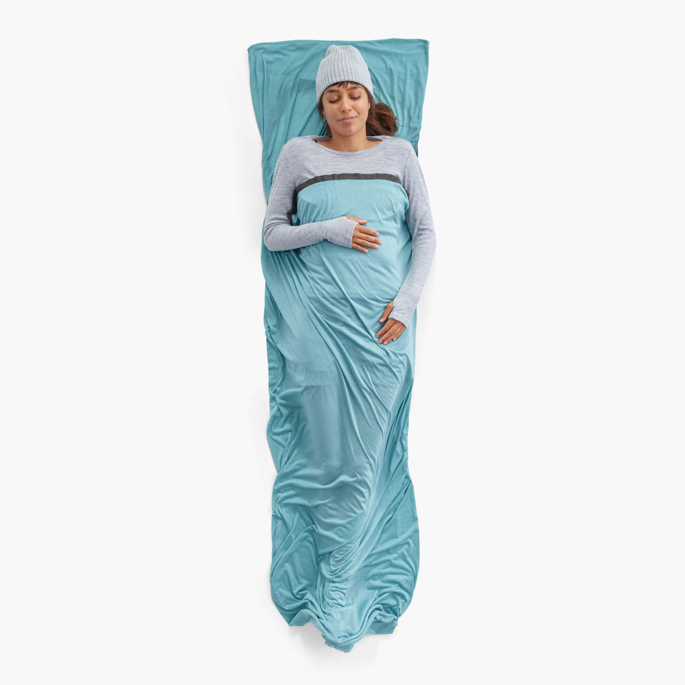 Sea to Summit Comfort Blend liner inside a sleeping bag for clean nights