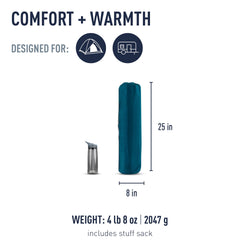 Sea to Summit Comfort Deluxe mattress side wall view highlights warmth and stability