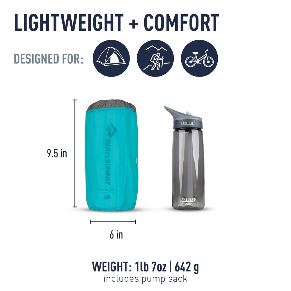 Sea to Summit Comfort Light air sprung cells show even pressure for restful nights.