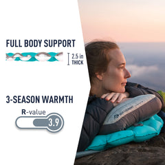 Sea to Summit Comfort Light insulated layer provides warmth with reflective fabric.