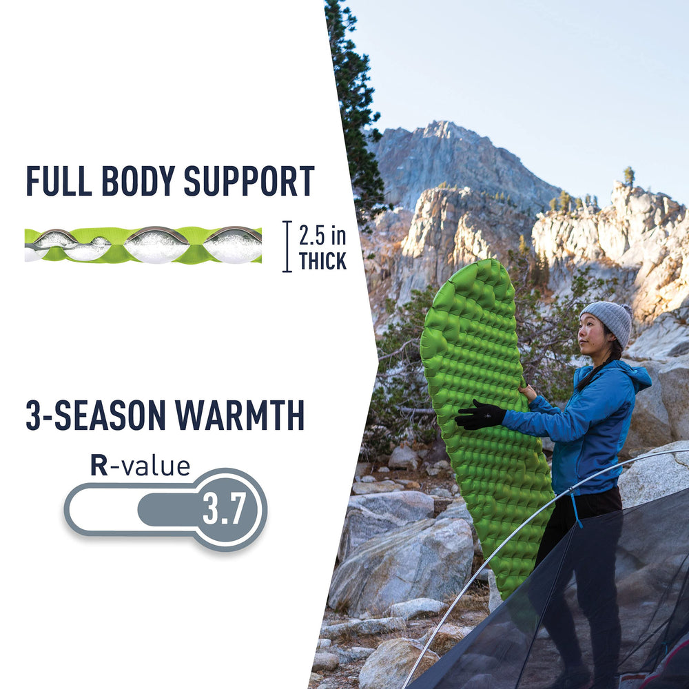 Sea to Summit Comfort Light reflective fabric indicates heat retention during sleep