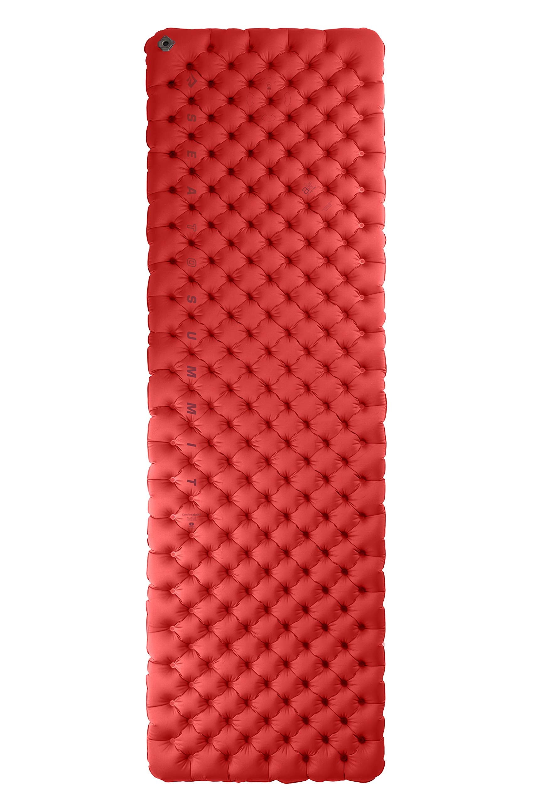Sea to Summit Comfort Plus XT mattress inflated for four-season camping comfort.