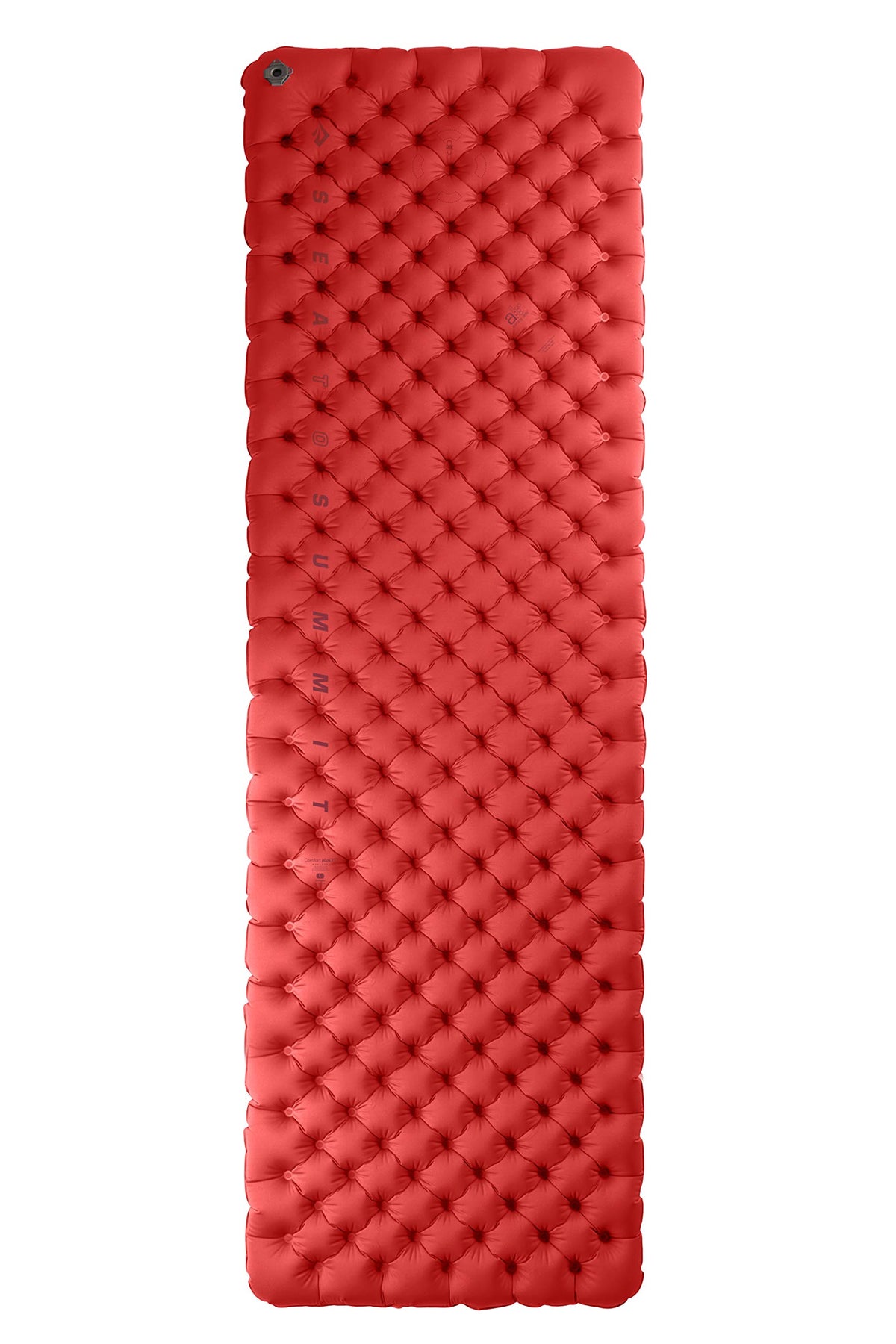 Sea to Summit Comfort Plus XT mattress inflated for four-season camping comfort.