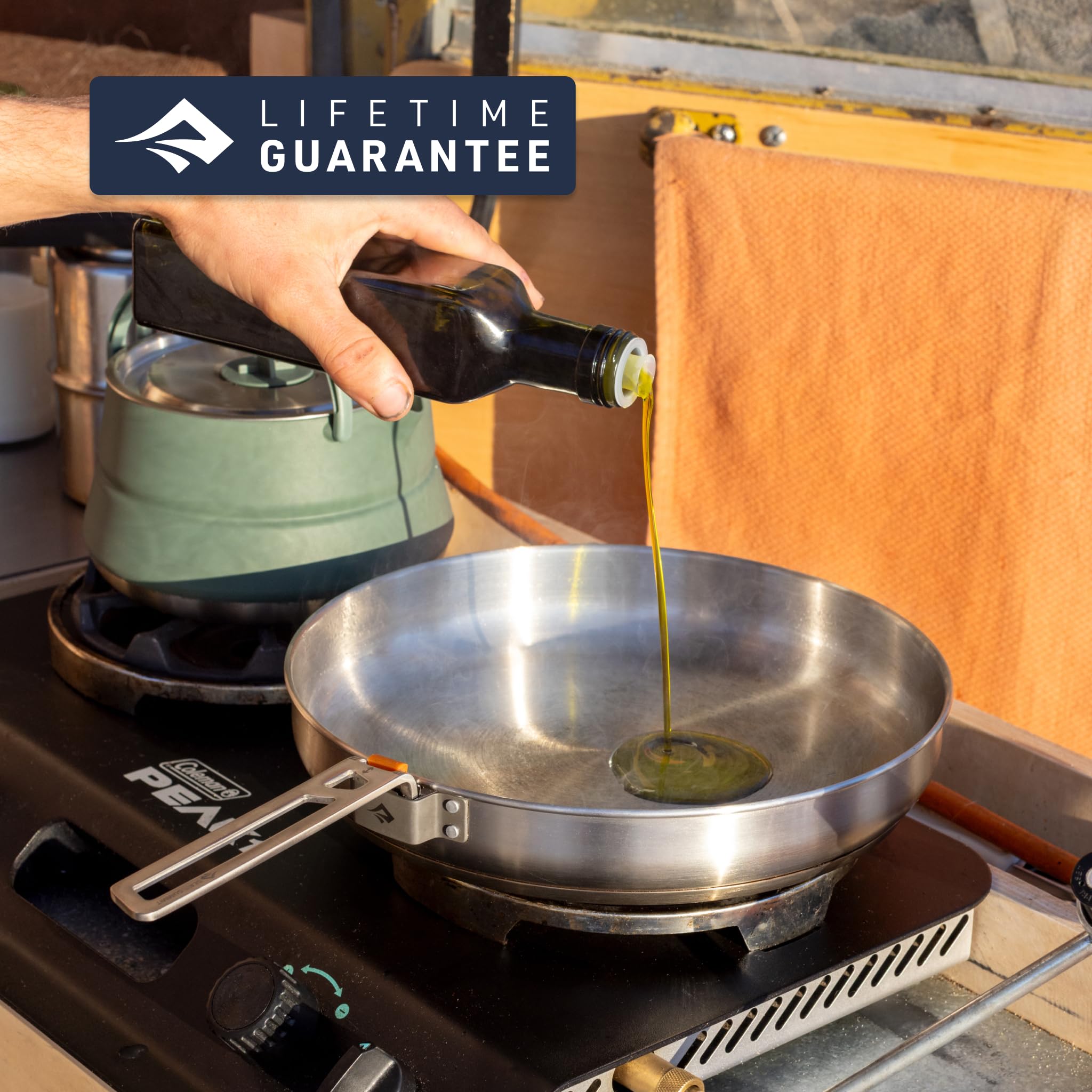 Sea to Summit Detour 10-Inch pan in camping kit ready for meals.