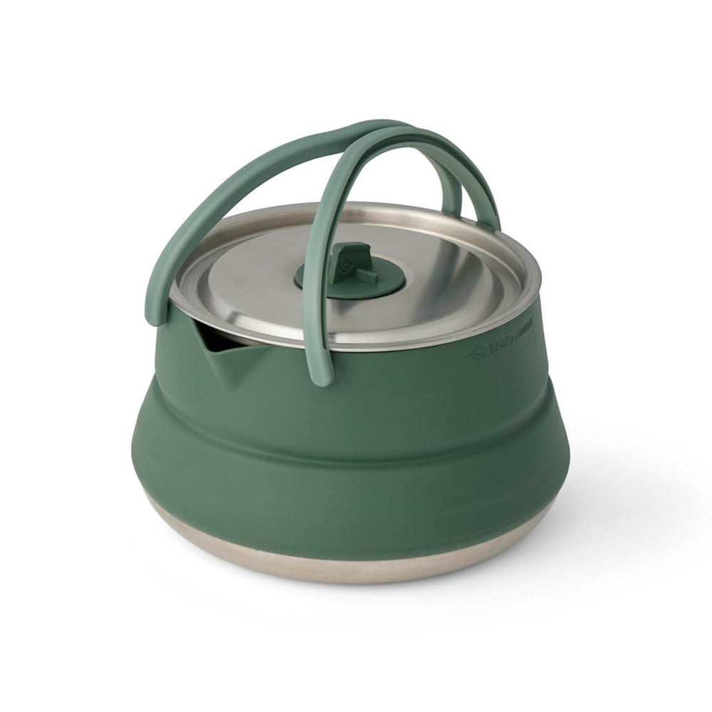 Sea to Summit Detour collapsible kettle with 1.6L capacity for camp cooking.