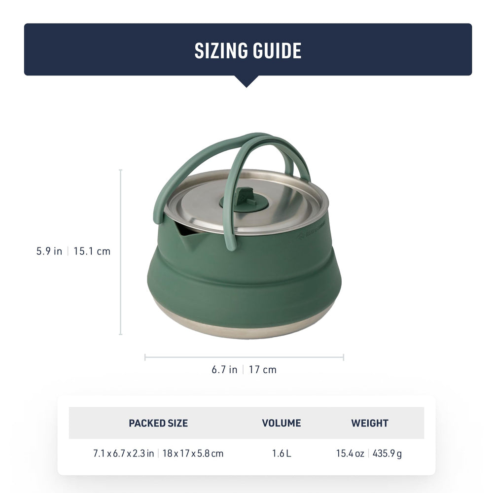 Sea to Summit Detour collapsible kettle compact storage at 63mm.
