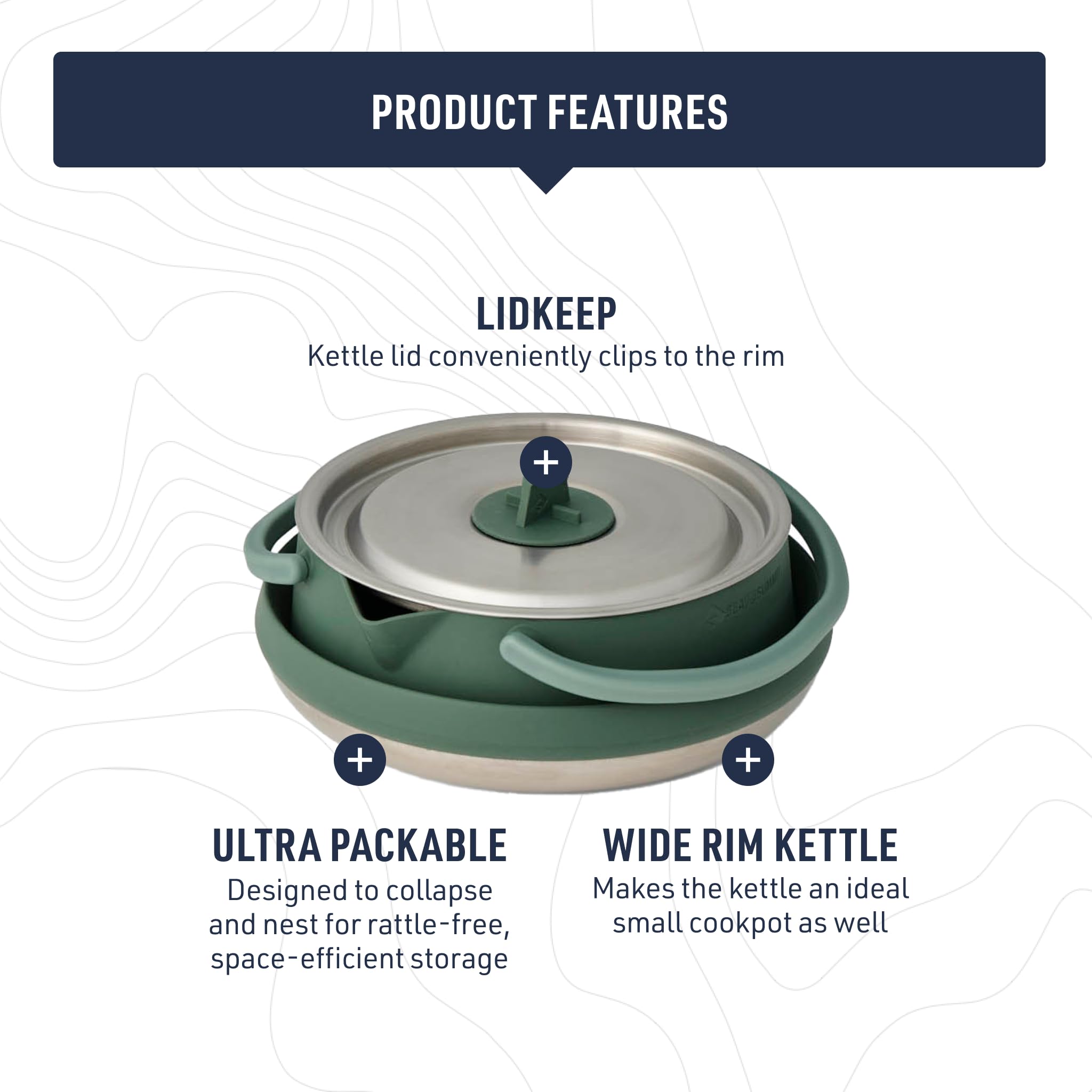 Sea to Summit Detour kettle double handles offer ergonomic pouring grip.