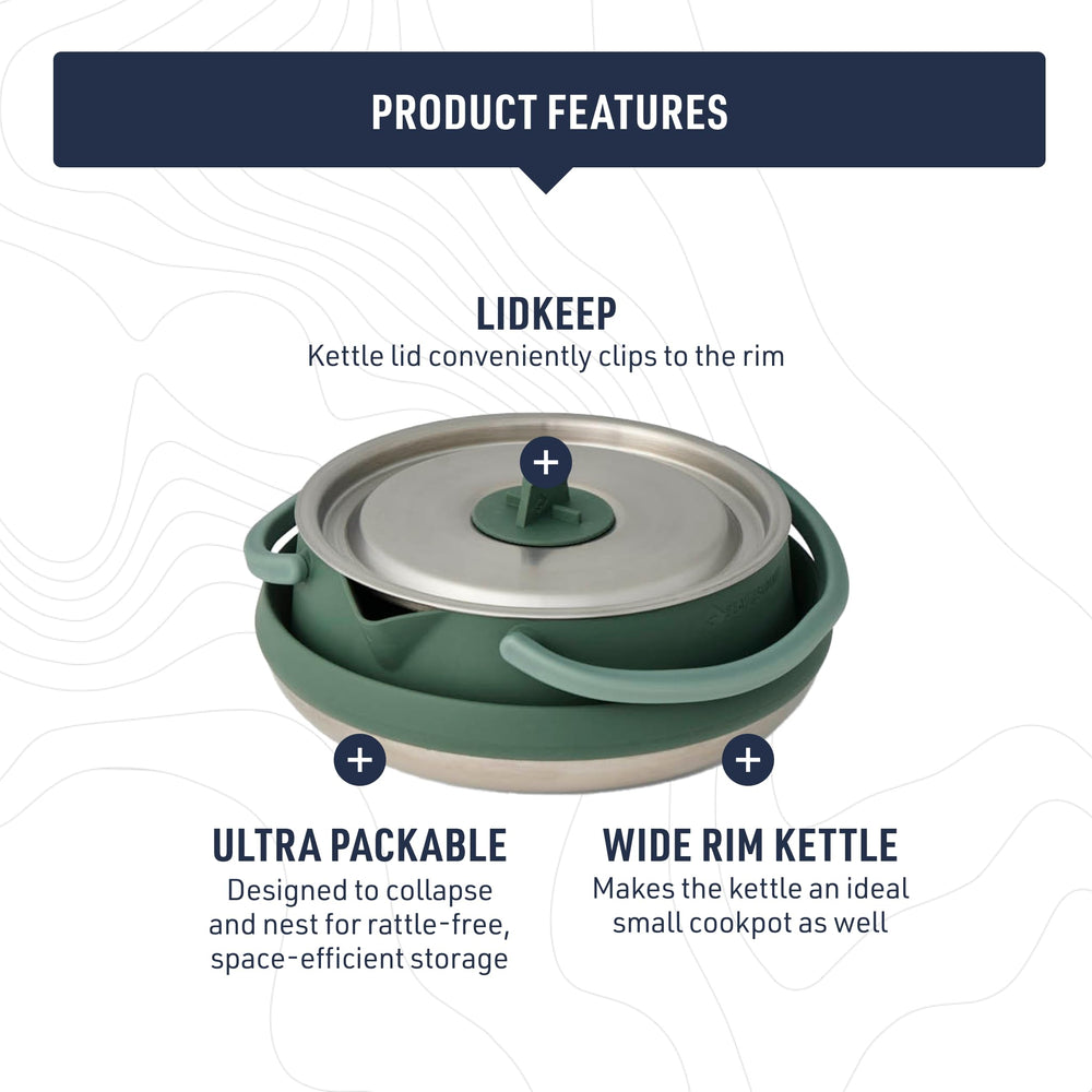 Sea to Summit Detour kettle double handles offer ergonomic pouring grip.