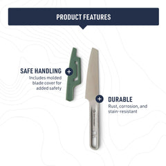 Sea to Summit Detour molded blade cover protects the edge during transport.