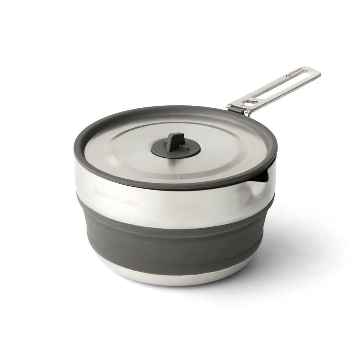 Sea to Summit Detour pot collapsed for compact storage, ideal for backpacking and small camps
