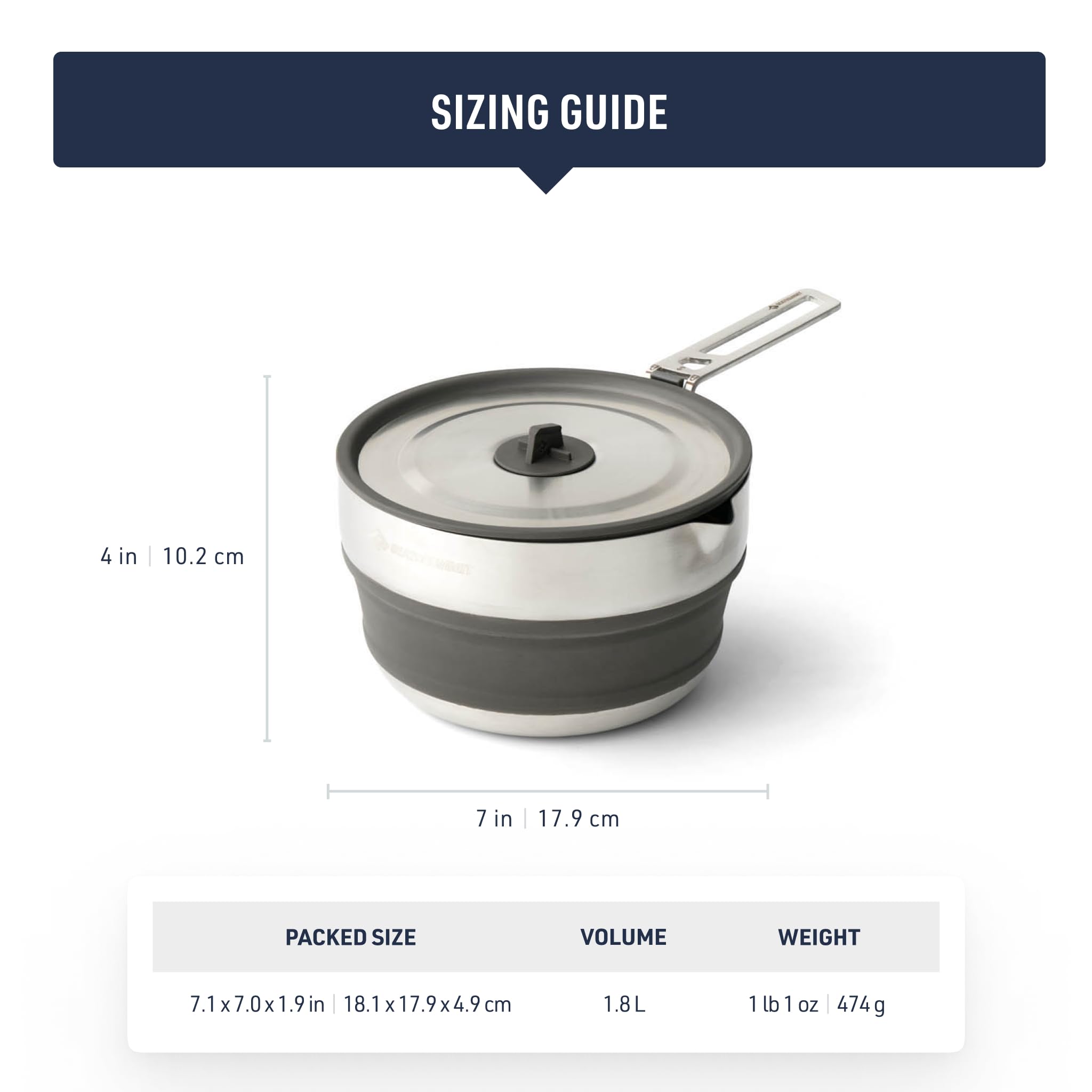 Sea to Summit Detour pot shows durable 304 stainless steel for rugged camping