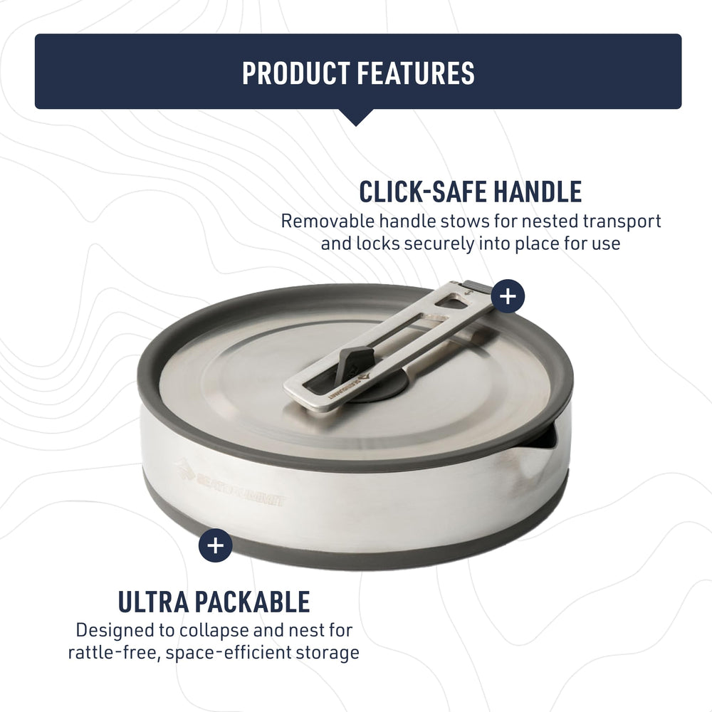 Sea to Summit Detour pot on induction-compatible setup for flexible cooking