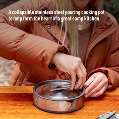 Sea to Summit Detour pot with three-ply base for even heating on the stove