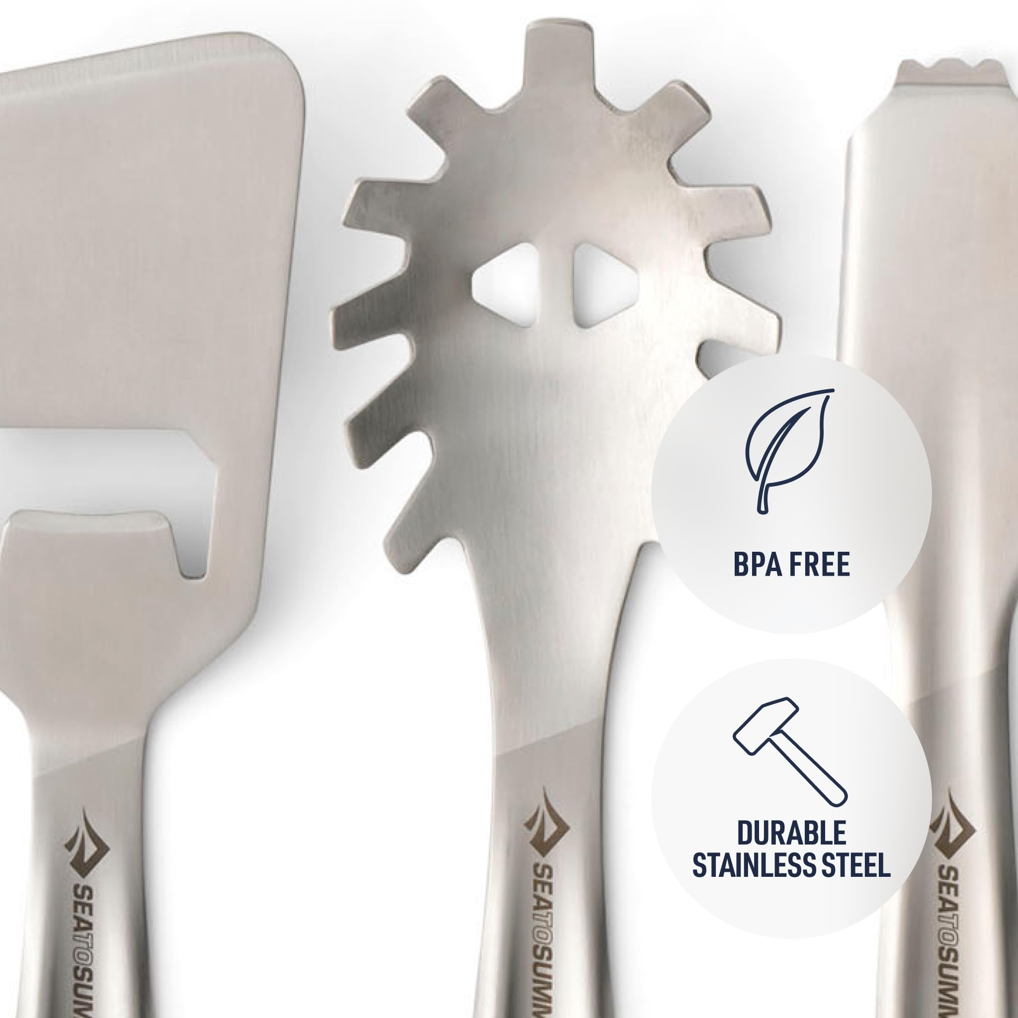 Sea to Summit Detour tongs for flipping and serving over a camp stove