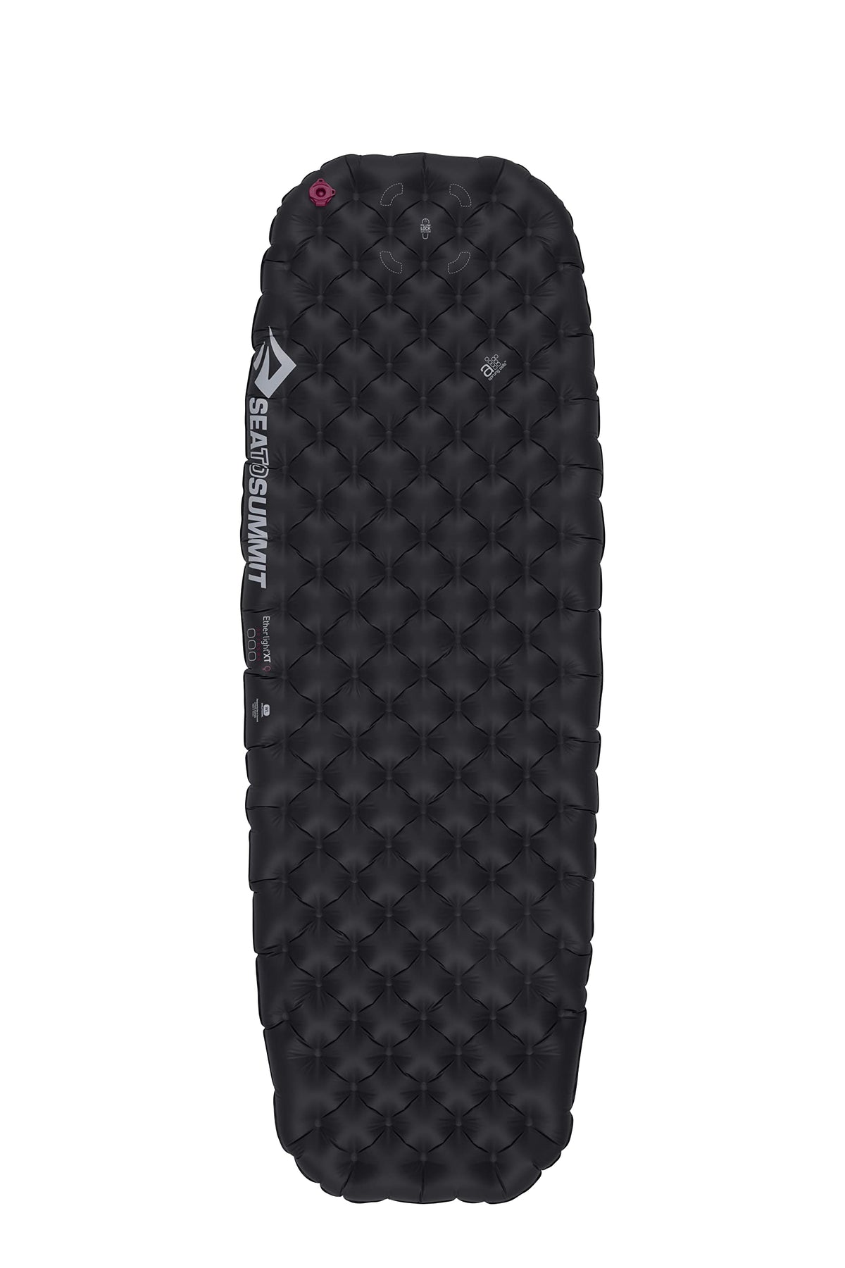 Sea to Summit Ether Light XT sleeping pad shows 4-inch thickness for winter camping comfort.