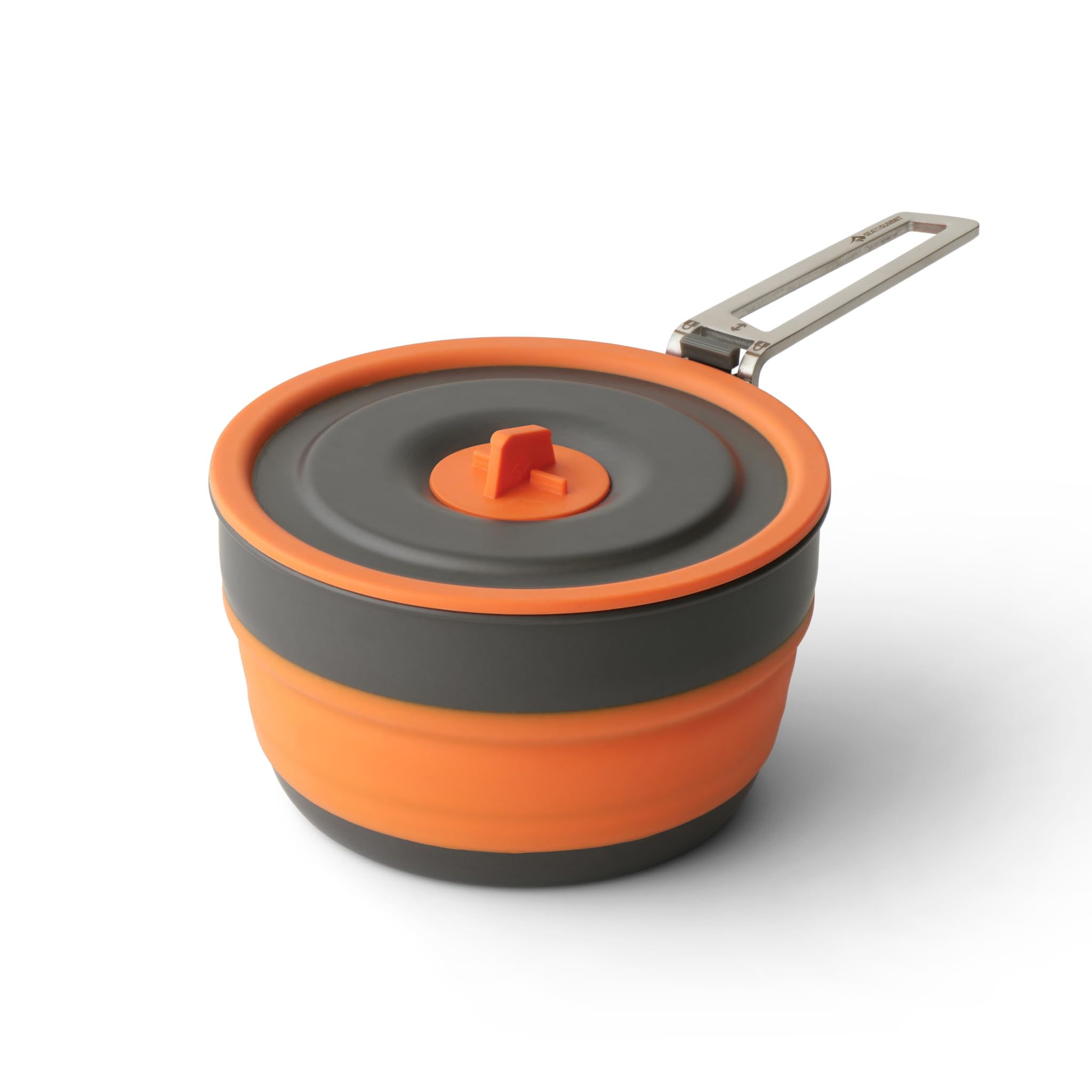 Sea to Summit Frontier 1L collapsed pot flat for compact packing.