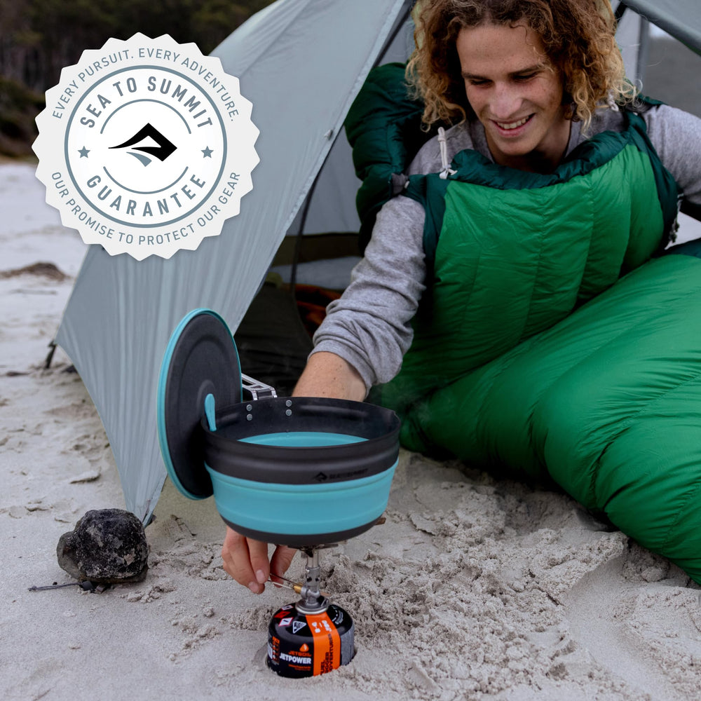 Sea to Summit Frontier 1L packed dimensions shown for ultralight packing.