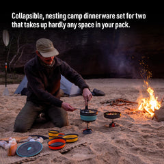 Sea to Summit Frontier large bowls collapsed for space-saving camping meals.