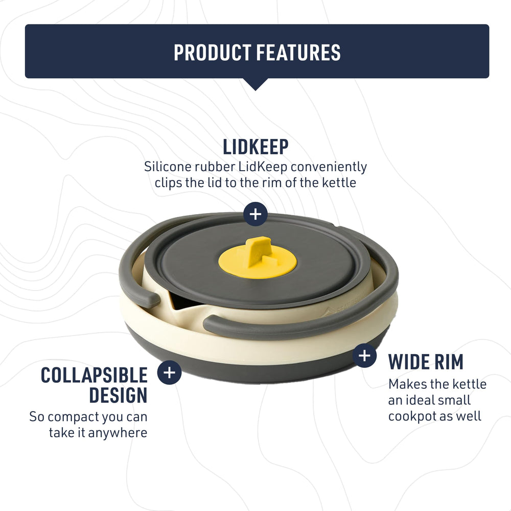 Sea to Summit Frontier kettle with anodized aluminum base for fast, even heating.