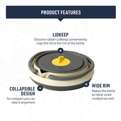 Sea to Summit Frontier kettle with anodized aluminum base for fast, even heating.
