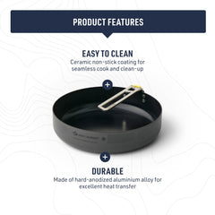 Sea to Summit Frontier 8in pan with removable handle—compact storage