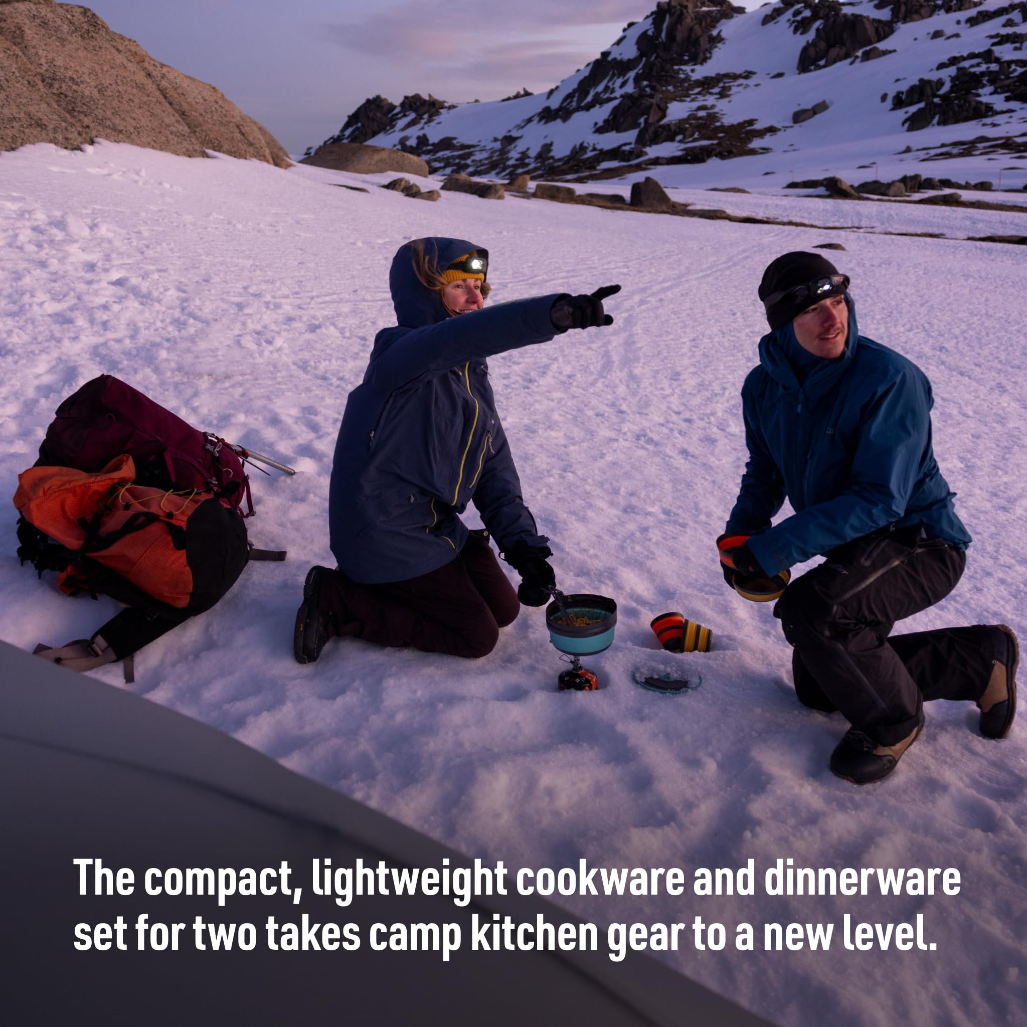 Sea to Summit Frontier Ultralight collapsible bowls nested for light dining.