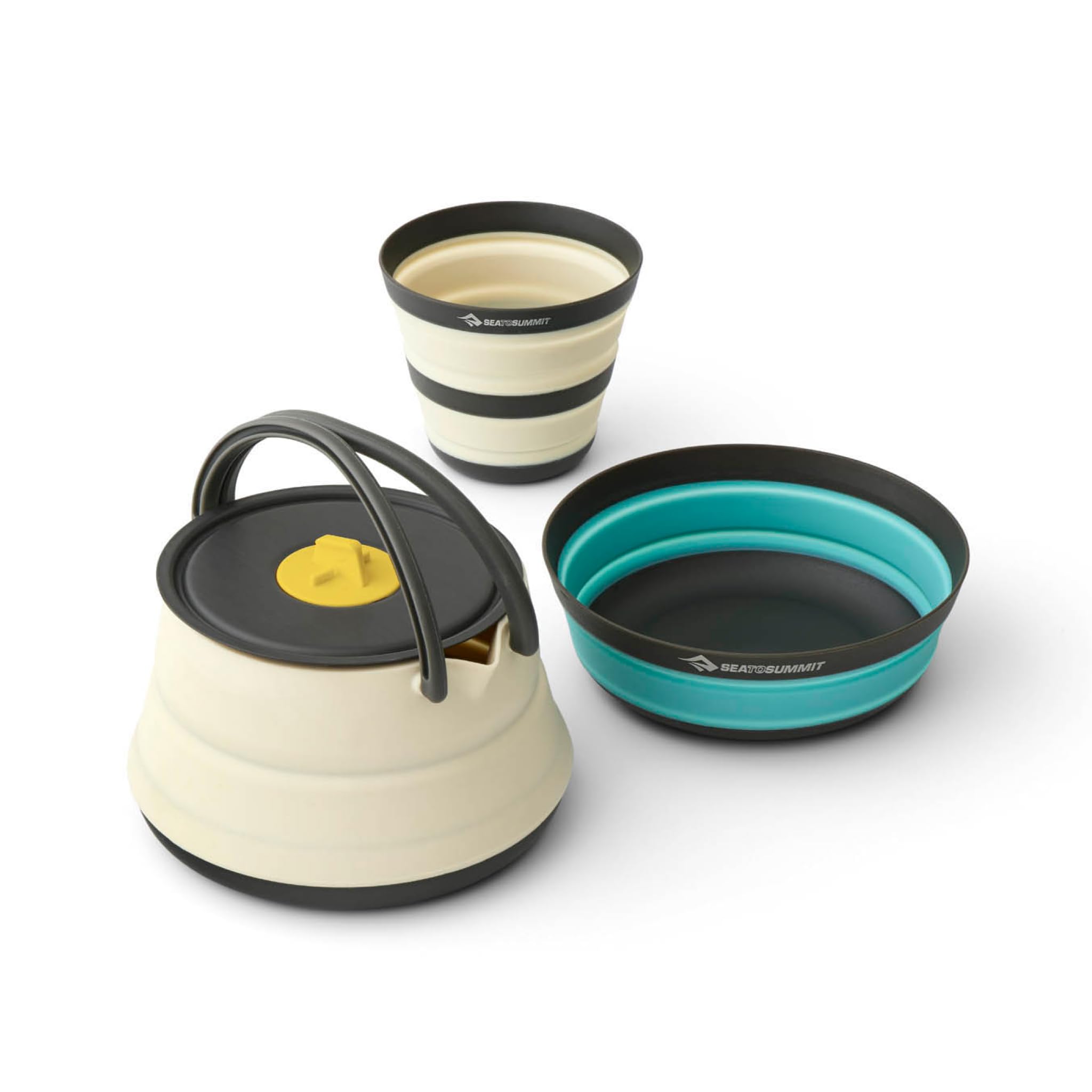 Sea to Summit Frontier ultralight kettle collapsible for backpacking convenience.