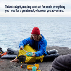 Removable handle on Frontier Ultralight pot enables safe, reversible storage