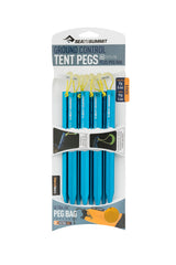 Sea to Summit Ground Control tent pegs close-up highlighting anodized durability for hard-wearing staking.