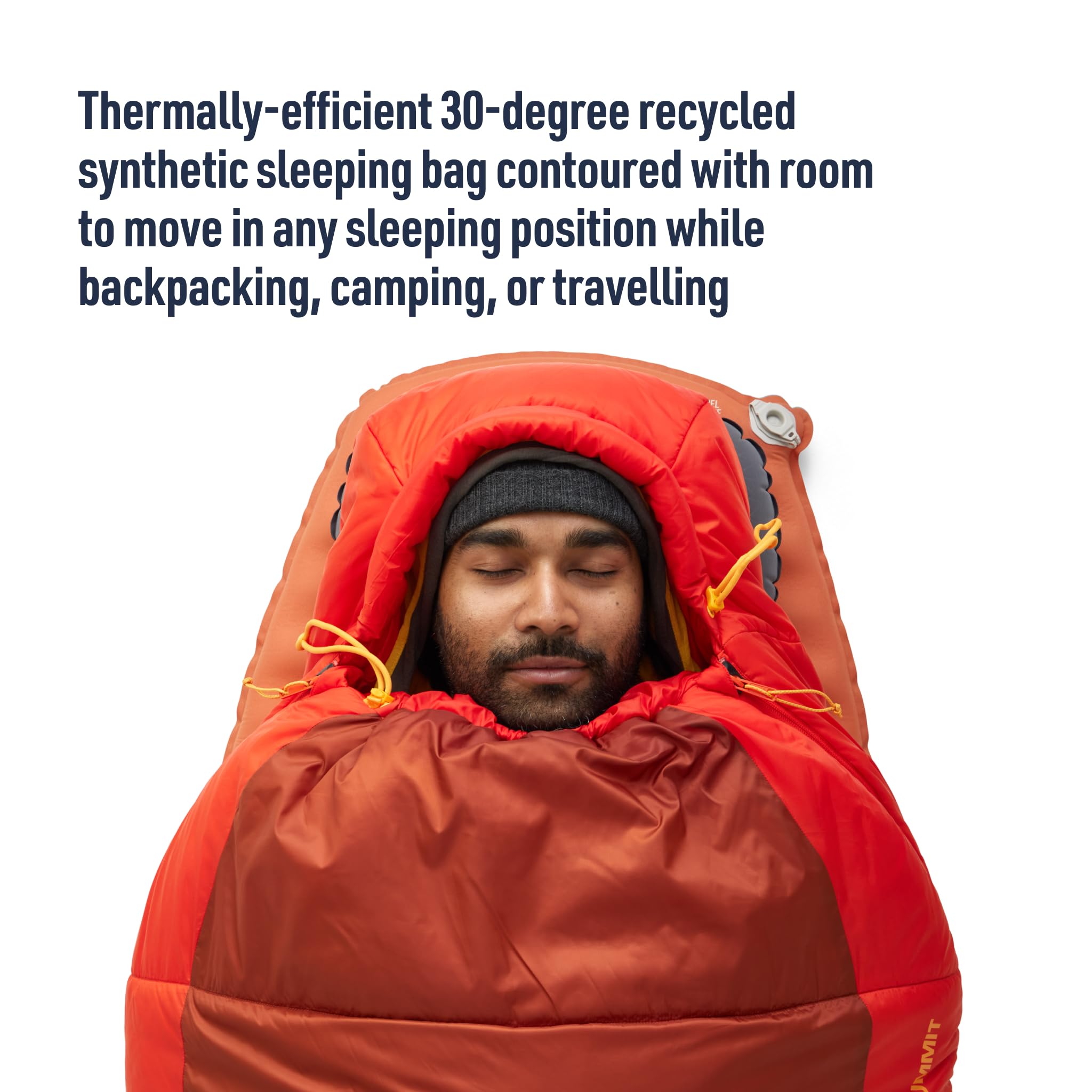 Sea to Summit Hamelin sleeping bag side zipper illustrates ventilation and versatile temperature control.