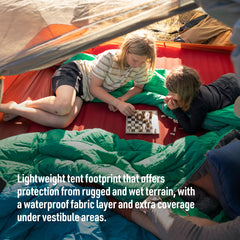 Sea to Summit Ikos Bigfoot Footprint laid-out over tent floor for protection.